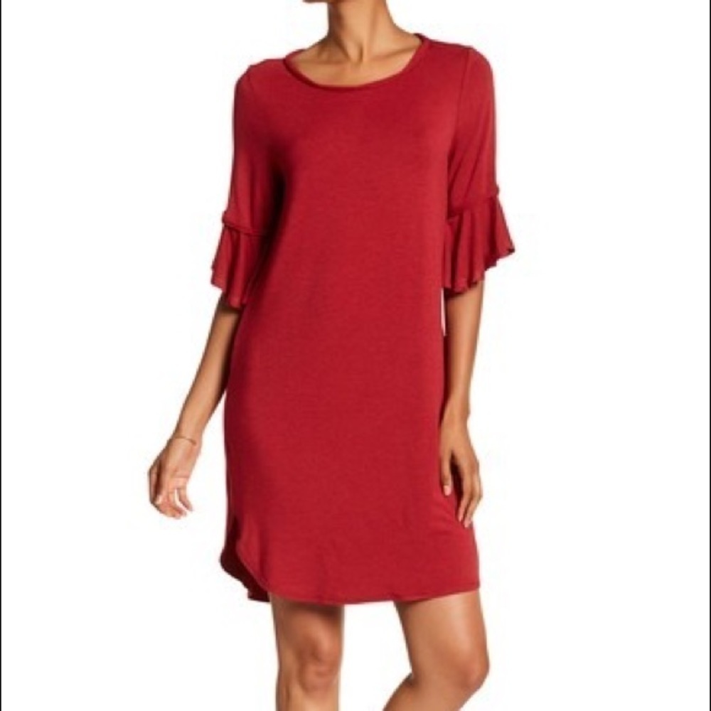 Max Studio Bell Sleeves Red Dress, Size Small, NWT - Picture 2 of 6